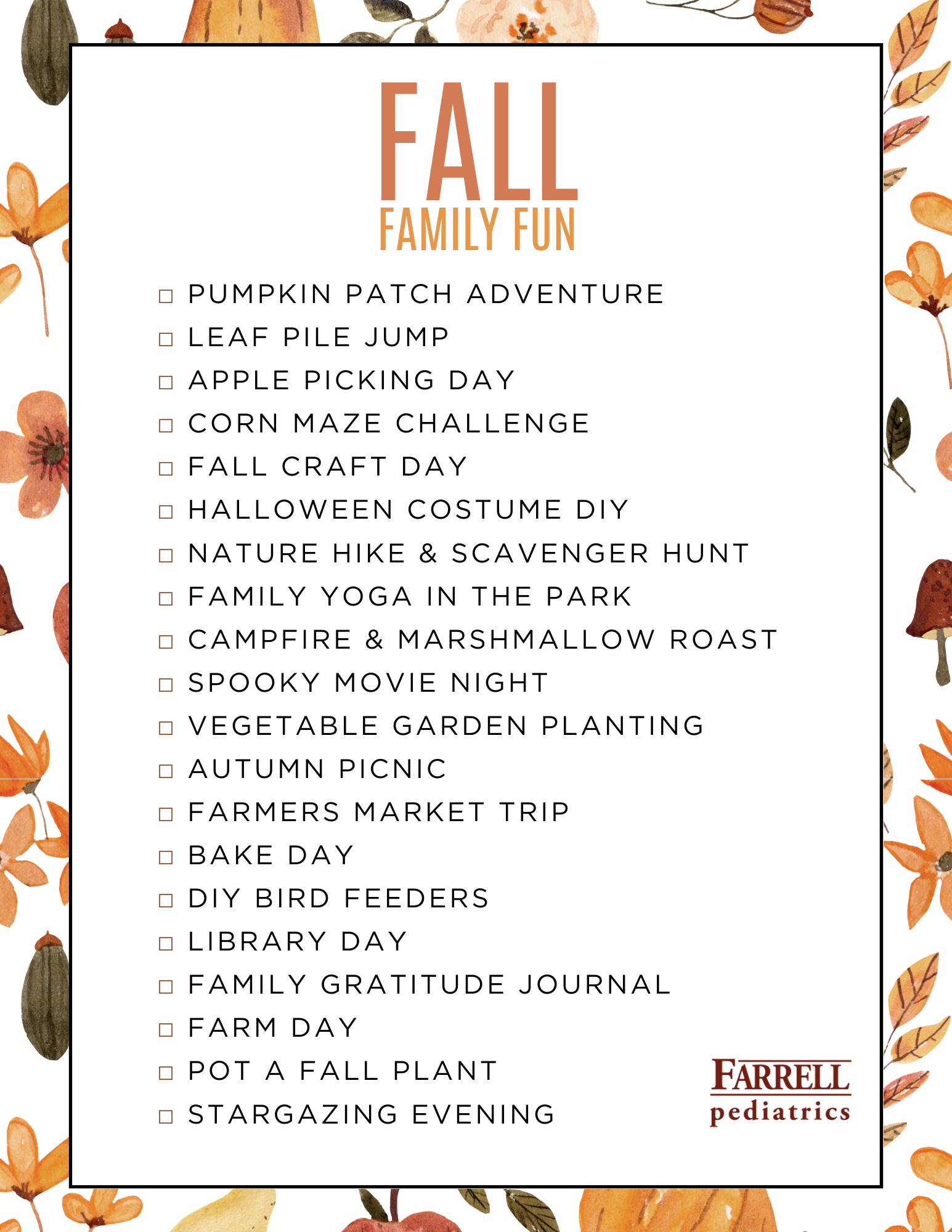 Fall Family Fun List | South Riding Pediatrics
